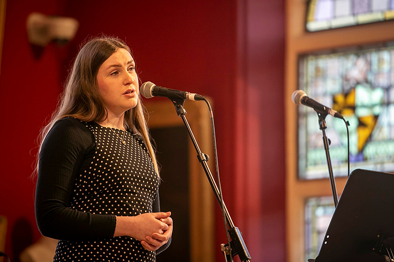 Eilidh Cormack singing at the Tobar an Dualchais concert in Inverness